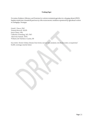 This is the report cover for the PREP Baseline working paper.