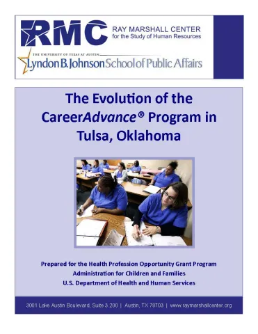 This is the report cover for The Evolution of the CareerAdvance® Program in Tulsa, Oklahoma.