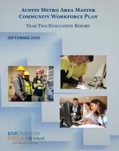 This is the cover to the Austin Metro Area Community Workforce Plan Year Two Evaluation Report.
