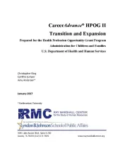 This is the report cover to CareerAdvance® HPOG II Transition and Expansion.