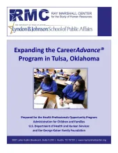 This is the report cover for Expanding the CareerAdvance® Program in Tulsa, Oklahoma.