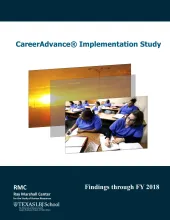 This is the report cover for CareerAdvance® Implementation Study Findings through FY 2018.