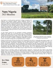 This is the first page of the Nuru Nigeria 2025 Baseline Report.  It depicts images of landscapes adjacent to a national park with livestock and a farm nearby.