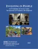 This is the report cover for An Evaluation of Travis County Investments in Workforce Development.  It depicts three scenarious of people working in various fields of work.