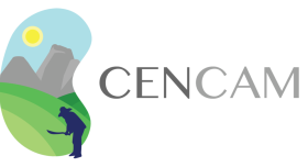 This is the logo for the Consortium for the Epidemic of Nephropathy in Central America and Mexico (CENCAM).  It has an image of mountains on the left and the letter CENCAM on the right.