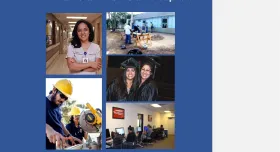 This is the report cover for Evaluation of Travis County Investments in Workforce Development: 2024 Update. It shows various people in work environments.
