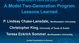 This is the first presentation slide for CareerAdvance ®: A Model Two-Generation Program Lessons Learned.
