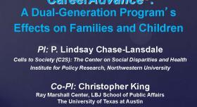 This is the first presentation slide for CareerAdvance: A Dual-Generation Program’s Effects on Families and Children.